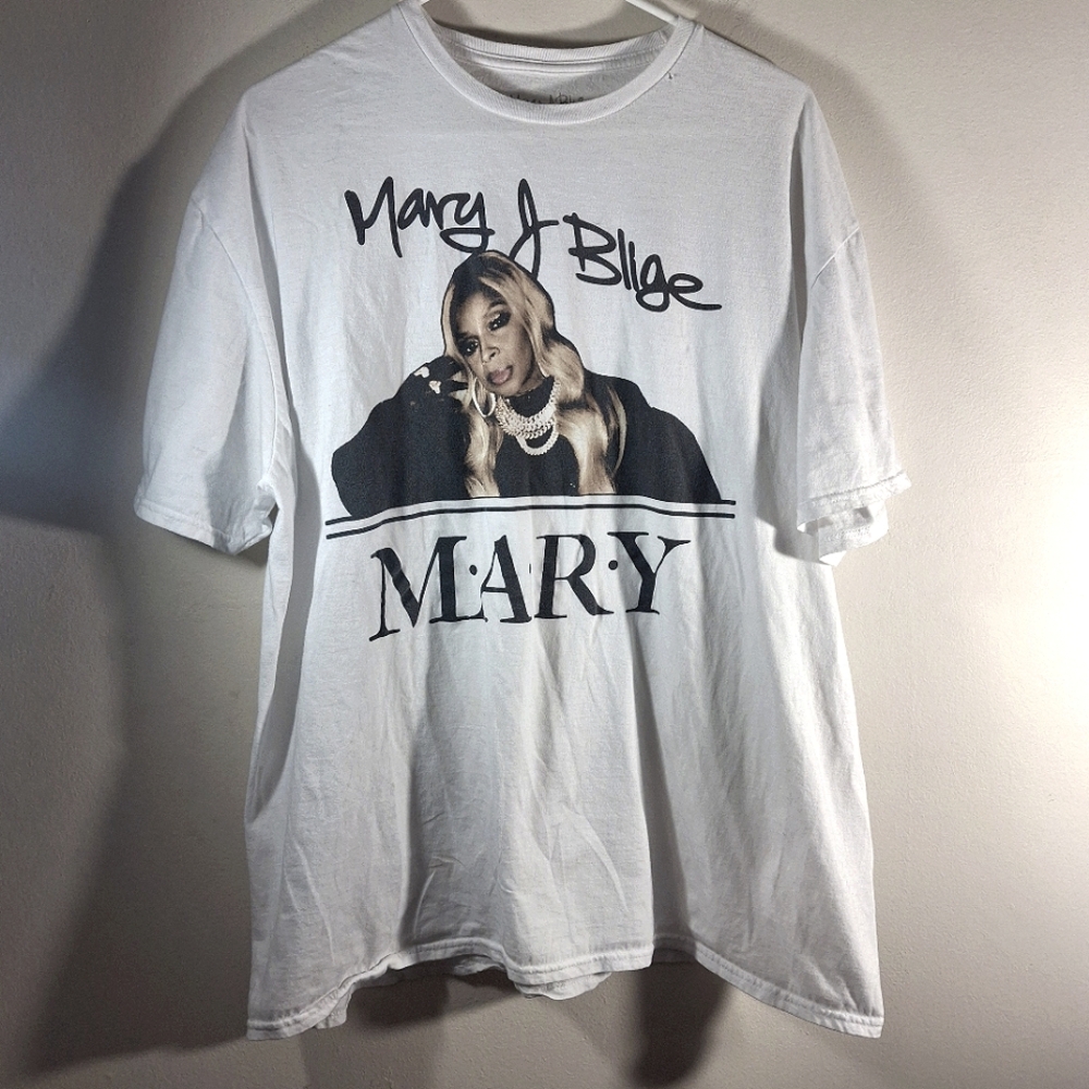 Mary J. Blige Women's White Short Sleeve Crew Neck Graphic Tee Size XXL